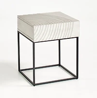 Circulus Dove White Wood Nightstand