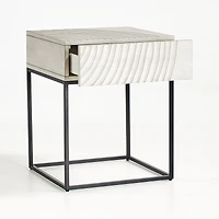 Circulus Dove White Wood Nightstand