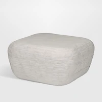 Cirri White Concrete 31.5" Rounded Square Coffee Table