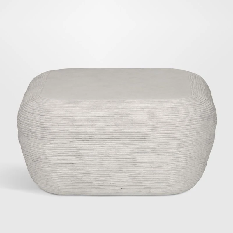 Cirri White Concrete 31.5" Rounded Square Coffee Table