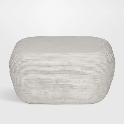 Cirri White Concrete 31.5" Rounded Square Coffee Table