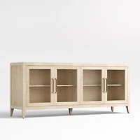 Clairemont 72" Natural Wood Storage Media Console