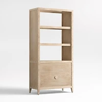 Clairemont 38" Natural Wood 3-Shelf Storage Bookcase