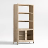 Clairemont 38" Natural Wood 3-Shelf Storage Bookcase