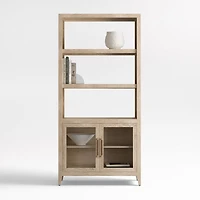 Clairemont 38" Natural Wood 3-Shelf Storage Bookcase
