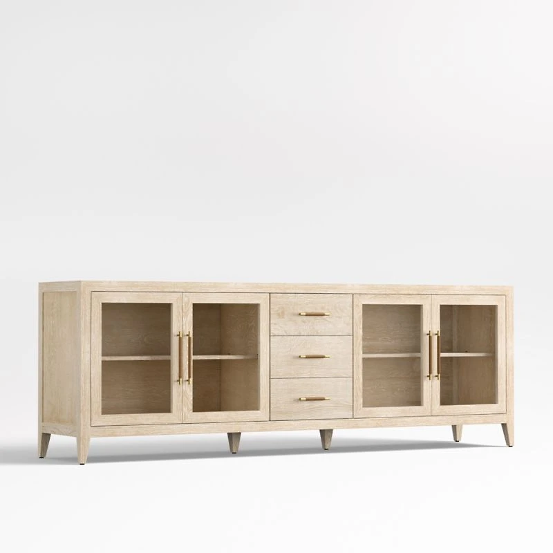 Clairemont 89" Natural Wood Storage Media Console