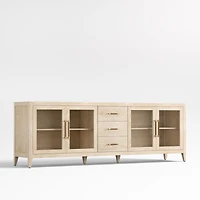 Clairemont 89" Natural Wood Storage Media Console