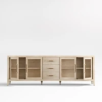 Clairemont 89" Natural Wood Storage Media Console