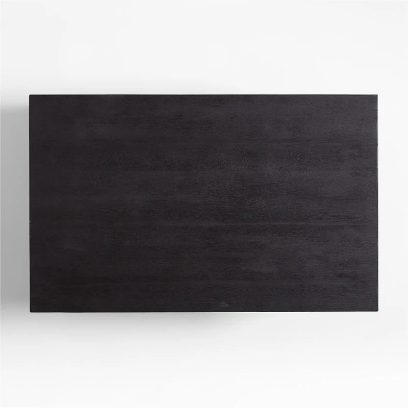 Clairemont Ebonized Oak Wood 48" Rectangular Coffee Table with Shelf
