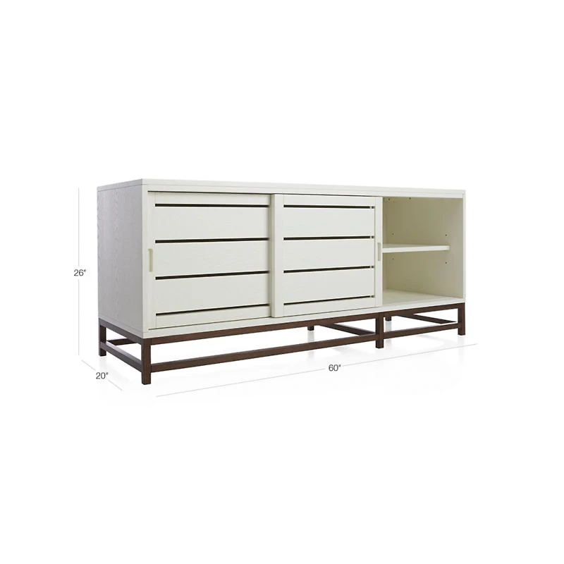 Clapboard 60" White Media Console