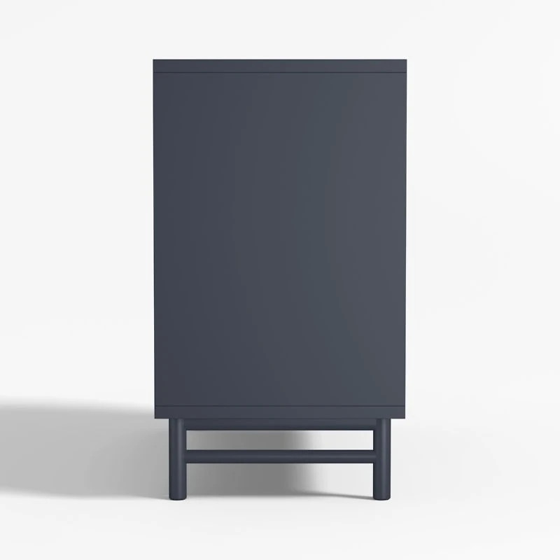Classic 44"  Deep Navy Blue Wood 3-Drawer Kids Dresser with Door