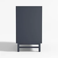 Classic 44"  Deep Navy Blue Wood 3-Drawer Kids Dresser with Door