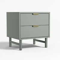 Classic Laurel Green Wood 2-Drawer Kids Nightstand