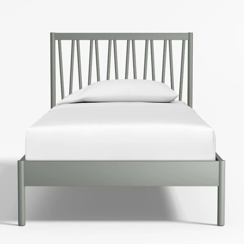 Classic Laurel Green Wood Kids Twin Bed