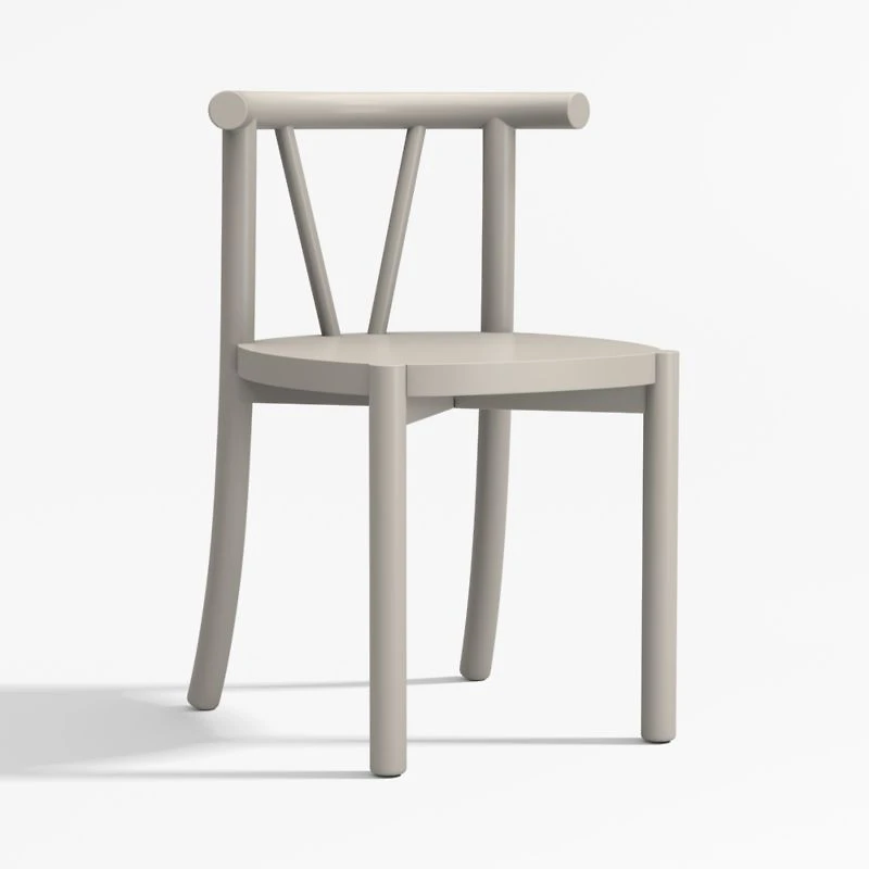 Classic Cozy Grey Wood Kids Play Chair