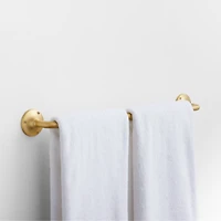Classic Round Brushed Brass Bath Towel Bar 24"