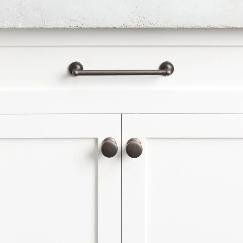 Classic 4" Round Brushed Bronze Cabinet Drawer Bar Pull