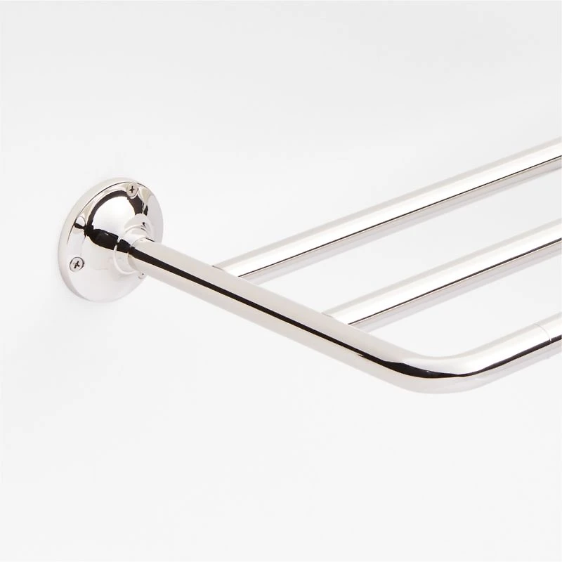 Classic Round Polished Chrome Wall-Mounted Bathroom Towel Rack