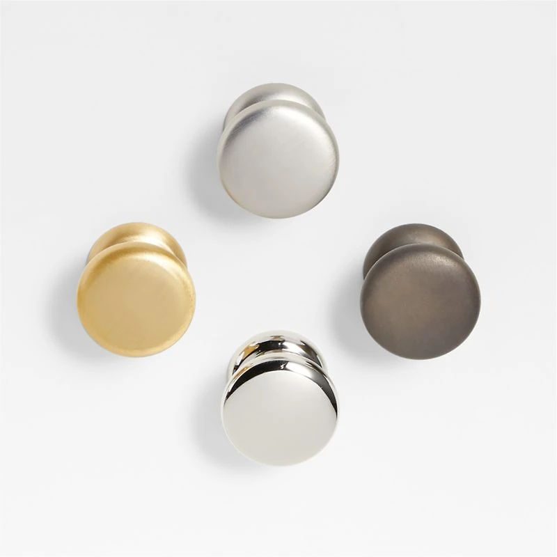 Classic Round Brushed Brass Cabinet Knob