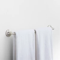 Classic Round Brushed Nickel Bath Towel Bar 24"
