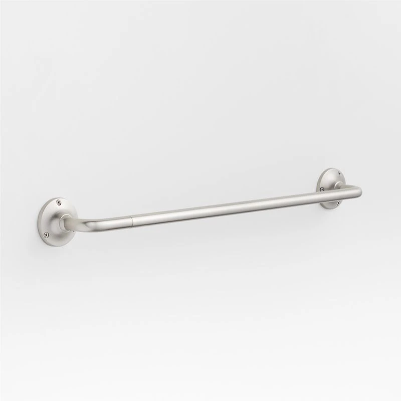 Classic Round Brushed Nickel Bath Towel Bar 24"