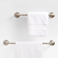 Classic Round Brushed Nickel Bath Towel Bar 24"