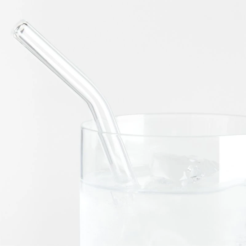 Clear Glass Straws, Set of 4