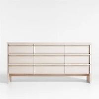 Clemente 68" Whitewashed Ash 9-Drawer Dresser