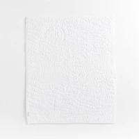 Cloud Embroidered Hand-Quilted Organic Cotton Baby Crib Quilt
