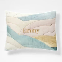 Cloud Embroidered Hand-Quilted Cotton Kids Pillow Sham