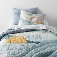 Cloud Embroidered Hand-Quilted Cotton Kids Pillow Sham