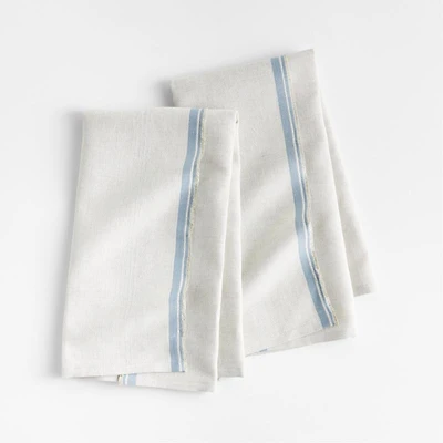Clovis Blue Edge Cotton Dish Towels, Set of 2