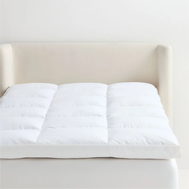 Classic Organic Cotton Twin XL Down Feather Mattress Topper