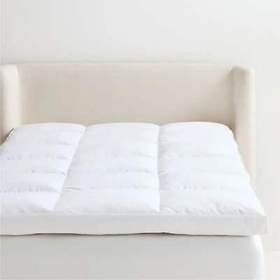 Classic Organic Cotton Twin Down Feather Mattress Topper