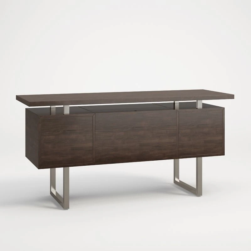 Clybourn Charcoal Cherry Executive Desk