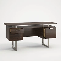Clybourn Charcoal Cherry Executive Desk