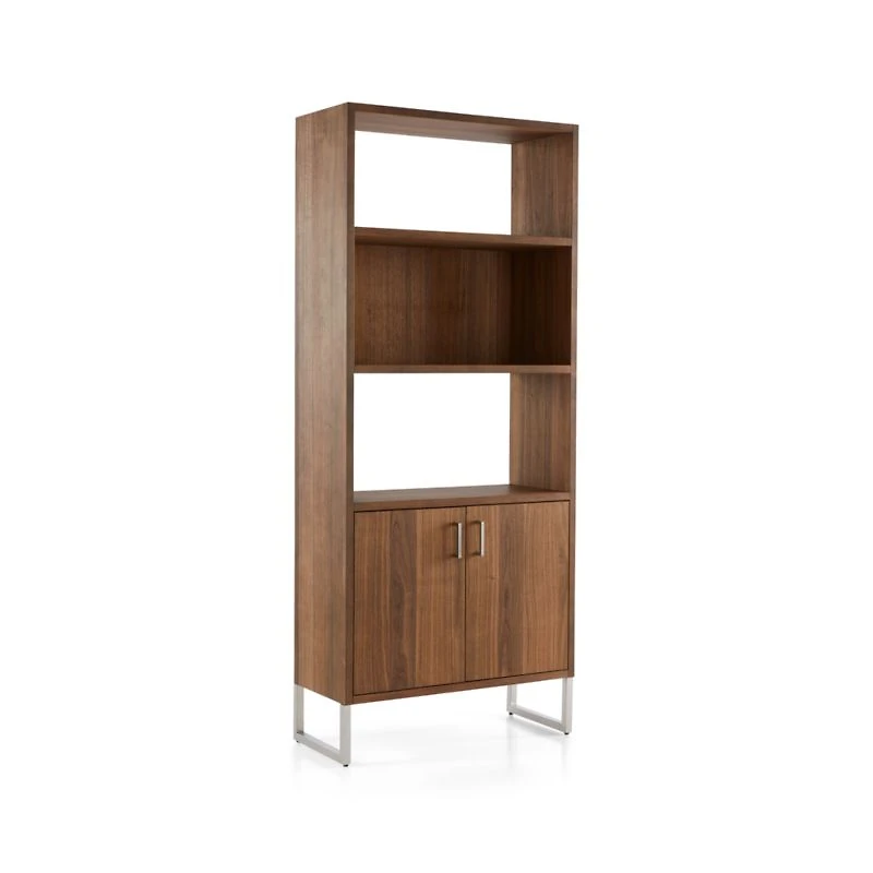 Clybourn 32" Walnut Storage Bookcase