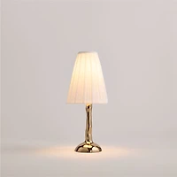 Colette Hammered Brass Mini Table Lamp with Fabric Shade 13"