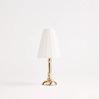 Colette Hammered Brass Mini Table Lamp with Fabric Shade 13"