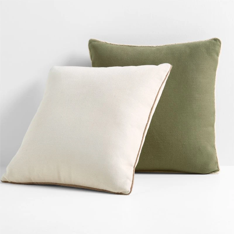 Collins Twill Weave 20"x20" Dark Parsnip Green Outdoor Throw Pillow by Jake Arnold