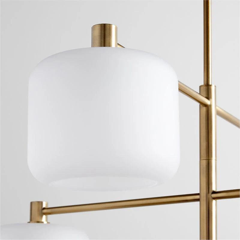 Colombe Burnished Brass and Glass Chandelier Light 50"