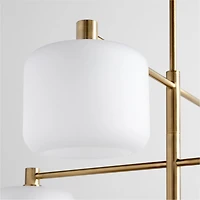Colombe Burnished Brass and Glass Chandelier Light 50"
