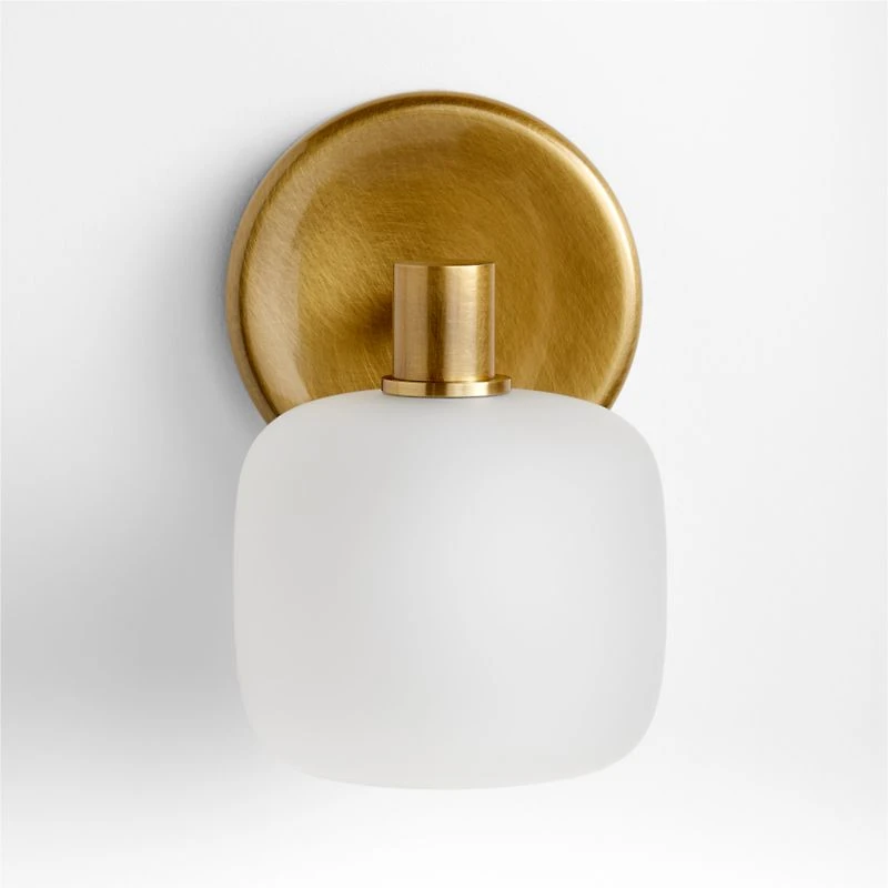 Colombe Burnished Brass and Glass Single Light Wall Sconce 5"