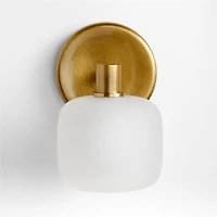 Colombe Burnished Brass and Glass Single Light Wall Sconce 5"