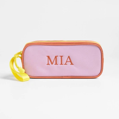Colorblock Purple and Orange Soft Kids Pencil Case