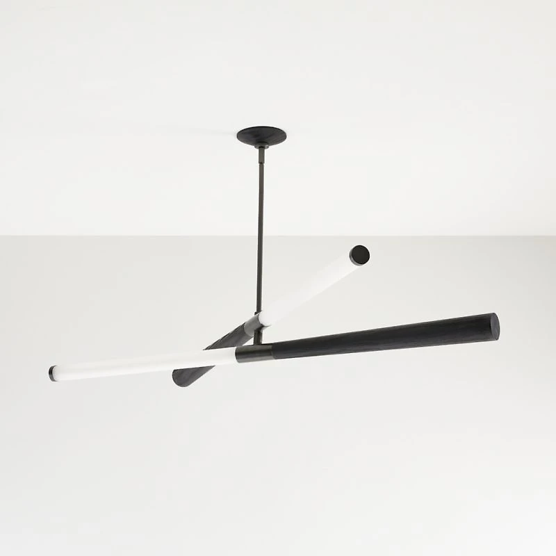 Colt Linear LED Wood Black Chandelier Light