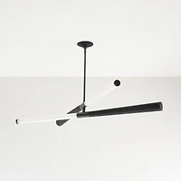 Colt Linear LED Wood Black Chandelier Light