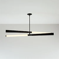 Colt Linear LED Wood Black Chandelier Light