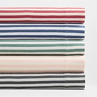 Comfy Tee Red Currant Striped Organic Cotton Jersey Kids Full Sheet Set
