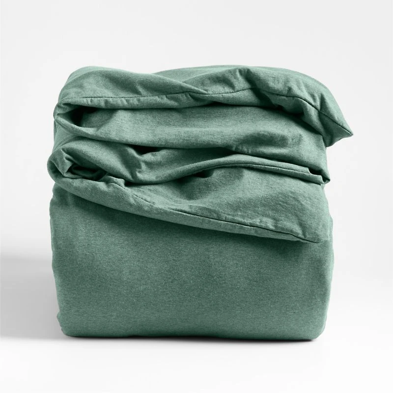 Comfy Tee Organic Cotton Jersey Green Twin XL Duvet Cover